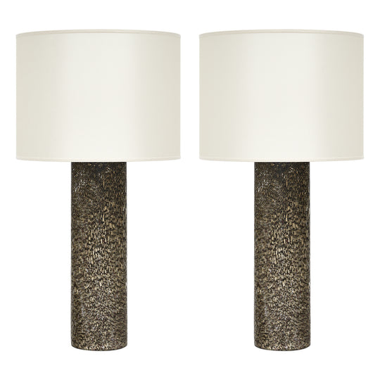 Mercury Glass “Pulegoso” Murano Glass Lamps