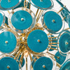 Murano Glass Disc Teal Sputnik Chandelier