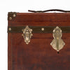 French Antique Leather Traveling Trunk