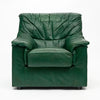Vintage Green Leather Armchairs