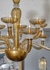 Murano Glass Tobacco Colored Chandelier by Barovier