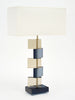 Amber and Blue Murano Glass Geometric Lamps