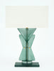 Murano Glass Teal Geometric Totem Lamps