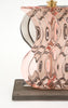 Murano Glass Ridged Pink and Gray Lamps
