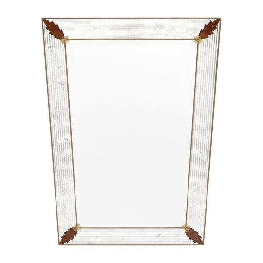 Murano Glass Amber Leaf Mirror by Fuga