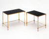 Maison Jansen Brass and Leather Nesting Tables