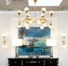 Mid-Century Modern Murano Glass and Brass Sconces