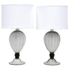 Murano Gray “Incamiciato” Glass Table Lamps