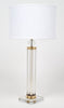 Murano Glass Tube with Brass Table Lamps