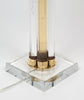 Murano Glass Tube with Brass Table Lamps