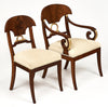 Swedish Antique Set of Flamed Dining Chairs