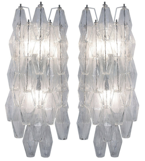 Pair of Polyhedral Murano Glass Sconces