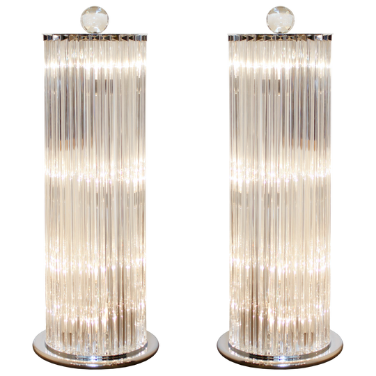Amazing Pair of Murano Glass Floor Lamps