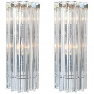 Pair of Murano Glass Wall Sconces by Venini