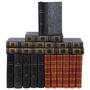 French Antique Leather Bound Books