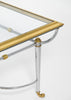 Jansen Style Chrome and Brass Side Table