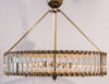 Murano Glass Tube and Brass Chandelier