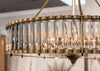 Murano Glass Tube and Brass Chandelier