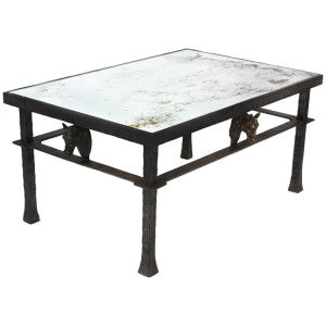 Vintage Forged Iron & Bronze Coffee Table