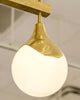 Murano Globe Glass Textured Brass Chandelier