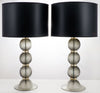 Murano Gray Glass Pair of Table Lamps