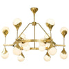Murano Globe Glass Textured Brass Chandelier