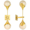 Mid-Century Modern Murano Glass and Brass Sconces
