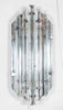 Venini Style Murano Gray Glass Prism Sconces