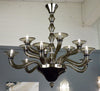 Murano Smoked Gray Mercury Glass Chandelier