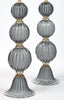 Italian “Acciaio” Murano Glass Lamps