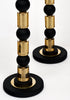 Amber and Black Murano Glass Table Lamps
