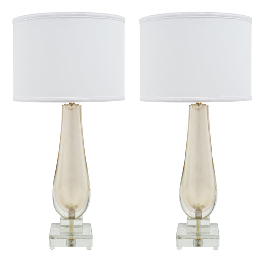 Murano Glass Mirrored “Avventurina” Lamps