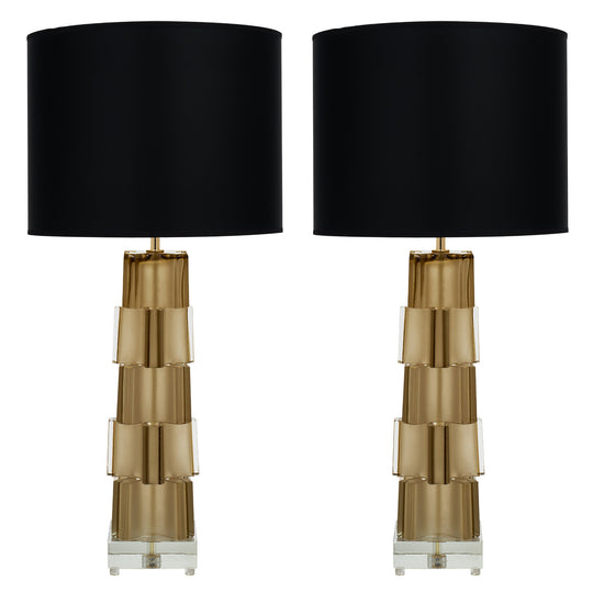 Murano Glass Geometric Table Lamps