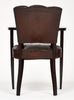 Art Deco Scallop-Back Leather Bridge Chair