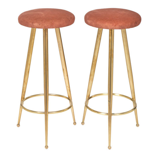 Gio Ponti Style Brass Bar Stools