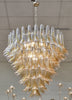 Murano Orange and Clear Glass “Selle” Chandelier